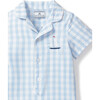 Romper, Light Blue Gingham with Sailboat - Rompers - 2