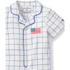 Romper, Nantucket Tattersall with American Flag - Rompers - 2