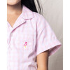 Classic Short Set, Pink Gingham with Flamingo - Pajamas - 4