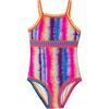 Tie Dye Rainbow Embroidered High Neck One Piece - One Pieces - 1 - thumbnail