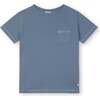 Linen Cotton T-Shirt, Horizon Blue - T-Shirts - 1 - thumbnail