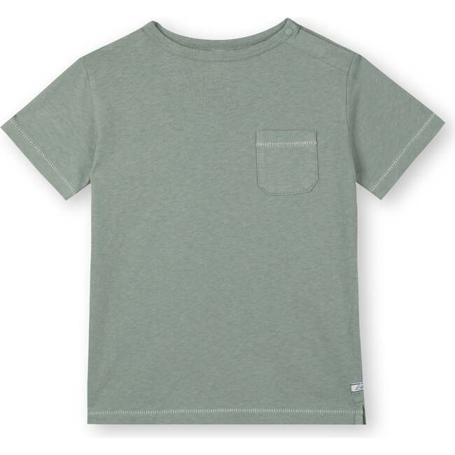 Linen Cotton T-Shirt, Gray Green