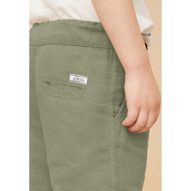 Linen Cotton Shorts, Green - Shorts - 3