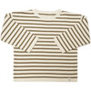 O-Neck Cotton Sweater, Cream And Mole - Sweaters - 1 - thumbnail