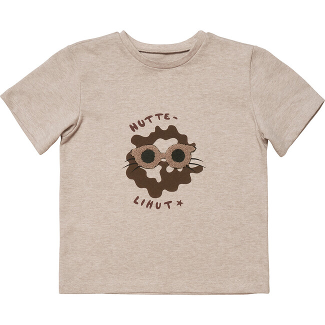 Huttelihut Crew Neck Print T-Shirt, Camel