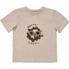 Huttelihut Crew Neck Print T-Shirt, Camel - T-Shirts - 1 - thumbnail