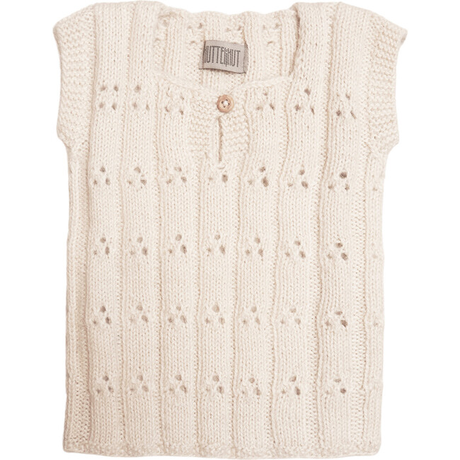 Handmade Alpaca Baby Vest, Off-White