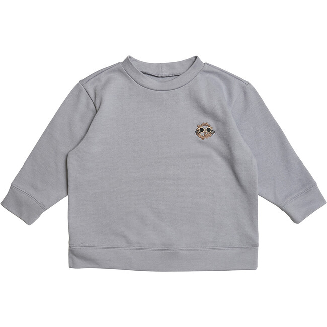 Embroidered Long  Sleeve T-Shirt, Sky