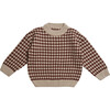 Bobbi Crew Neck Pattern Sweater, Camel And Cayenne - Sweaters - 1 - thumbnail