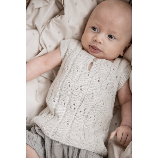 Handmade Alpaca Baby Vest, Off-White - Vests - 2