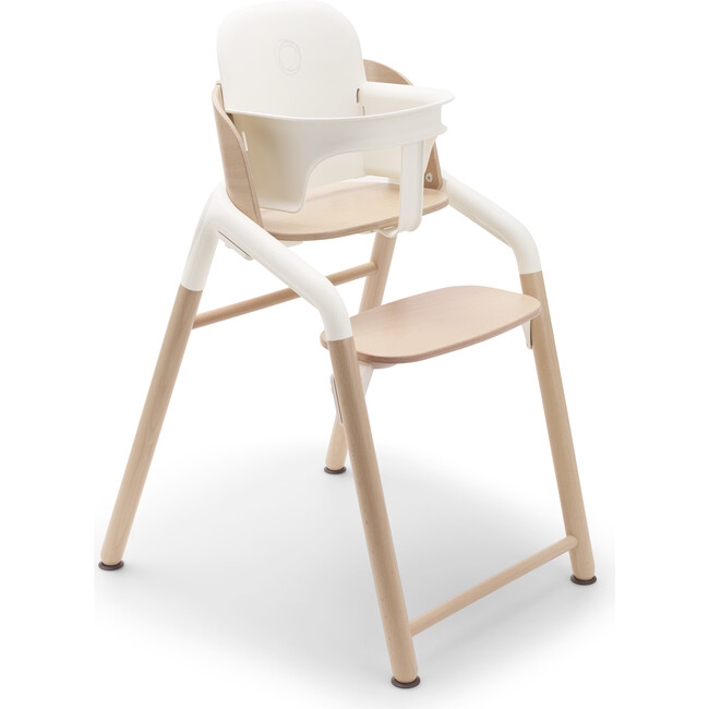 Giraffe High Chair, Neutral Wood/White - Highchairs - 4