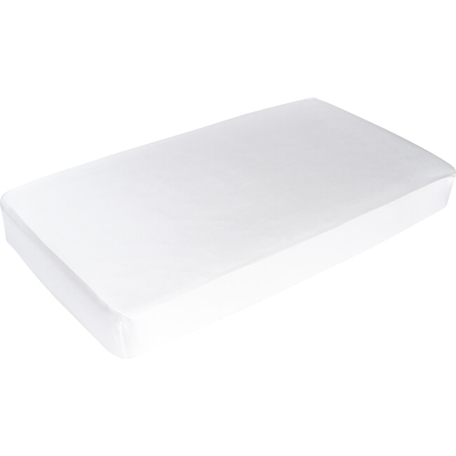 Silk Fitted Crib Sheet, White