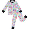 Watercolors Two-Piece Bamboo Pajamas, White - Pajamas - 1 - thumbnail