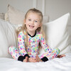 Watercolors Two-Piece Bamboo Pajamas, White - Pajamas - 3