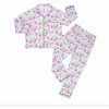 Watercolors Women's Bamboo Pajamas, White - Pajamas - 1 - thumbnail