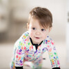 Watercolors Bamboo Footed Sleeper, White - Footie Pajamas - 4