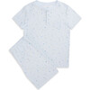 Star & Crown Organic Cotton Short Pyjama, Child, Blue - Pajamas - 1 - thumbnail