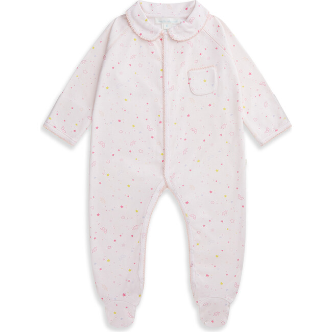 Star & Crown Organic Cotton Sleepsuit, Pink