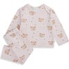 Bear Print Organic Cotton 2 Piece Set, Pink - Mixed Apparel Set - 1 - thumbnail