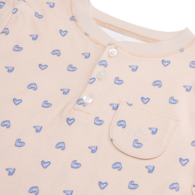 Love Heart Woven Pyjama, Child, Pink - Pajamas - 2