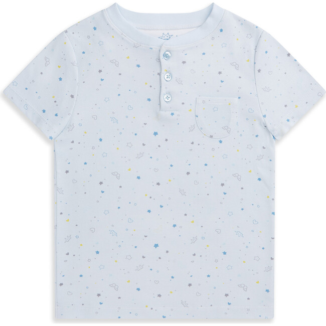Star & Crown Organic Cotton Short Pyjama, Child, Blue - Pajamas - 3