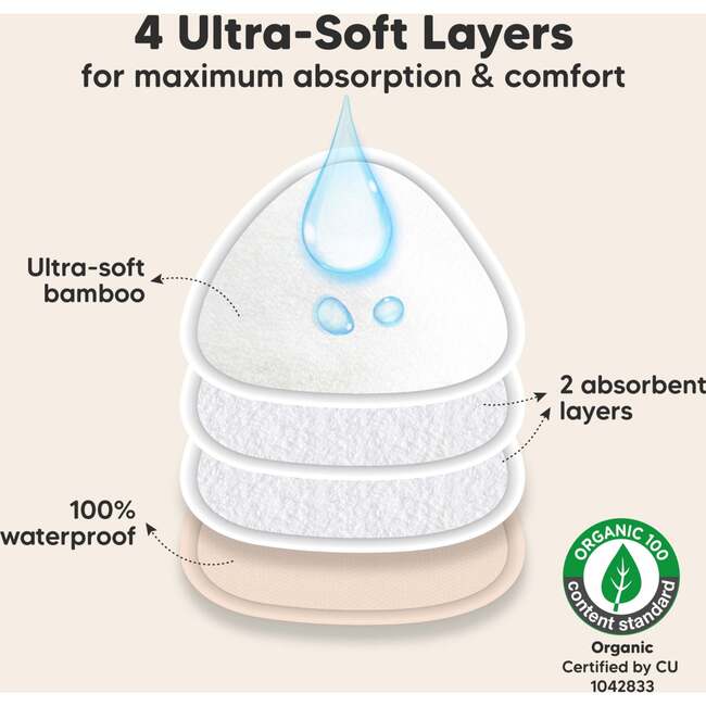Women's Contour Organic Nursing Pads, Bare Beige - Breastfeeding Support - 2