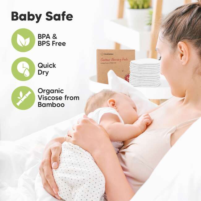 Women's Contour Organic Nursing Pads, Soft White - Breastfeeding Support - 5