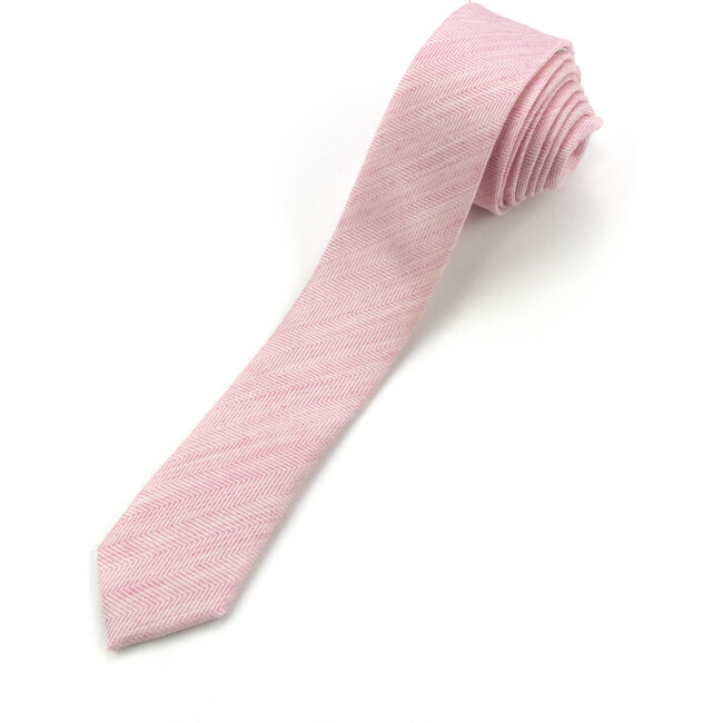 Tie, pink herringbone