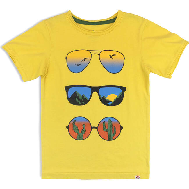 Graphic Short Sleeve Tee, Shades in the Valley, yellow