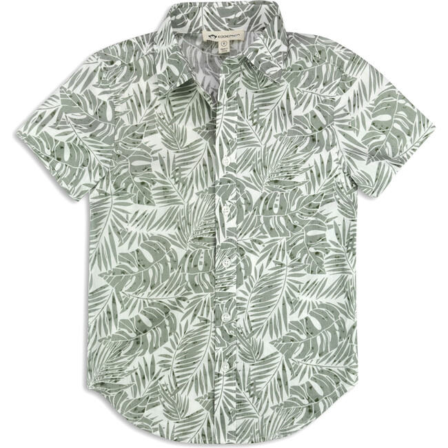 Day Party Shirt, sage palms