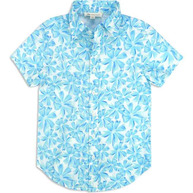 Day Party Shirt, aqua bloom