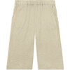 Gauze Elastic Waist Wide Leg Trousers, Pistachio - Pants - 1 - thumbnail