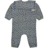 Gauze Full Sleeve Buttoned Jumpsuit And Collar, Dash Print - Overalls - 1 - thumbnail