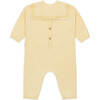 Gauze Full Sleeve Buttoned Jumpsuit And Collar, Vanilla - Overalls - 1 - thumbnail