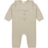 Gauze Full Sleeve Buttoned Jumpsuit And Collar, Pistachio - Overalls - 1 - thumbnail