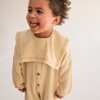Gauze Full Sleeve Buttoned Jumpsuit And Collar, Vanilla - Overalls - 2