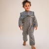 Gauze Full Sleeve Buttoned Jumpsuit And Collar, Dash Print - Overalls - 2