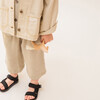 Gauze Elastic Waist Wide Leg Trousers, Pistachio - Pants - 3