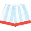 Wilkes Elastic Waist Contrast Rolled Cuff  Shorts, Spinnaker Stripe - Shorts - 1 - thumbnail