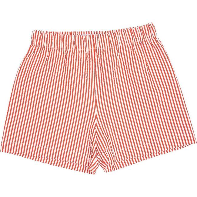 Liam Seersucker Elastic Waist Shorts, Rhode Island Red