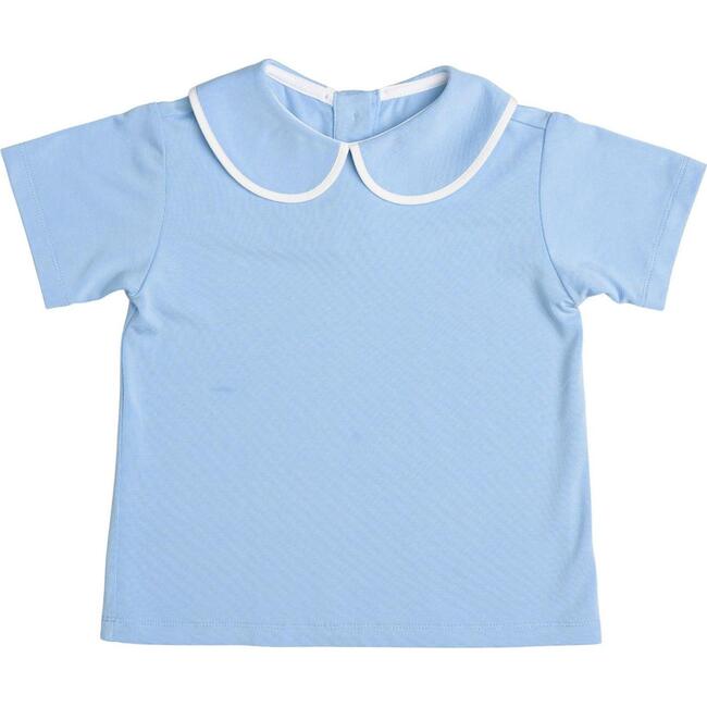 Teddy Peter Pan Collar Shirt, Block Island Blue - Shirts - 1