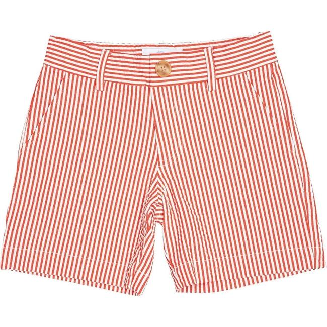 Hart Seersucker Faux Button Waist Shorts, Rhode Island Red