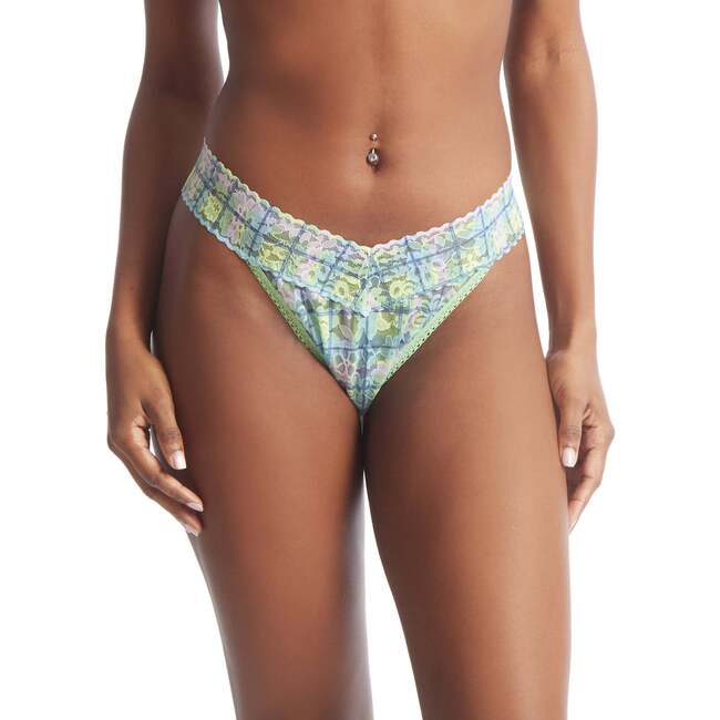 Printed Daily Lace Original Rise Thong, Hazy Morning - Underwear - 2