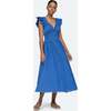 Women's Greir V-Neck Dress, Blue - Dresses - 2