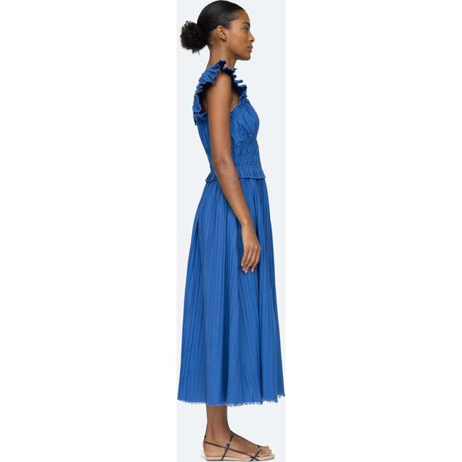 Women's Greir V-Neck Dress, Blue - Dresses - 4