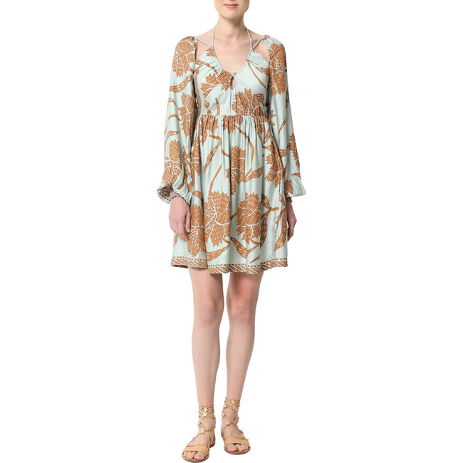 Women's Ravenna Mini Raglan Peasant Dress, Blue