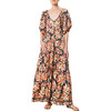 Women's Ila V-Neck A-Line 4-Tier Maxi Dress, Red - Dresses - 1 - thumbnail