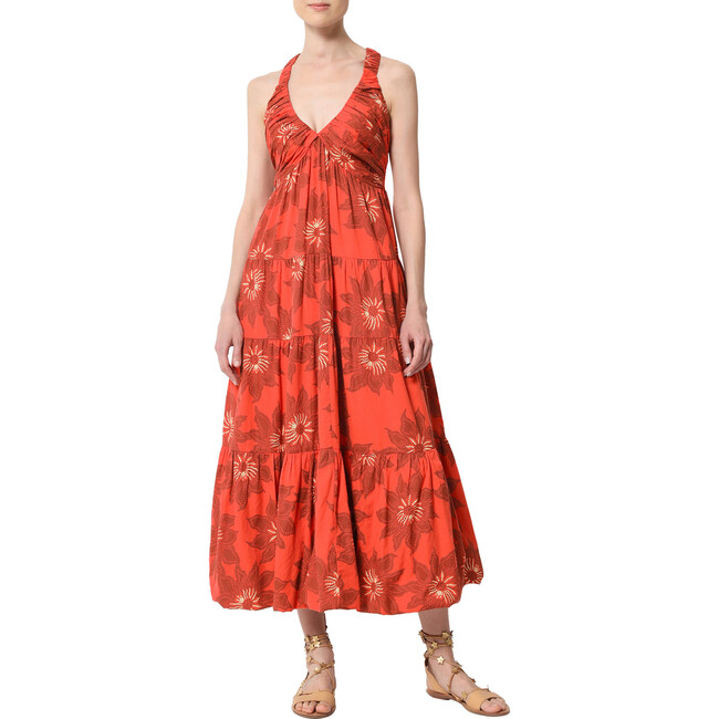 Women's Sorrento A-Line 4-Tier Maxi Dress, Red