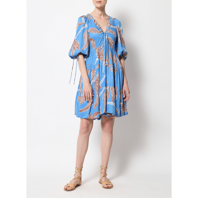 Women's Loren A-Line 3-Tier Mini Dress, Blue - Dresses - 2