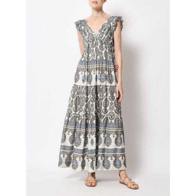 Women's Jacqueline A-Line 4-Tier Maxi Dress, Green - Dresses - 2